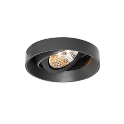 Moderne inbouwspot zwart GU10 AR70 rond trimless - Oneon
