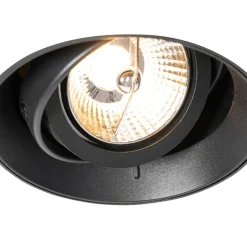 Moderne inbouwspot zwart GU10 AR70 rond trimless - Oneon