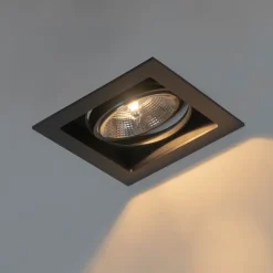 Moderne inbouwspot zwart 18 cm verstelbaar - Artemis 111