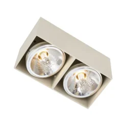 Moderne opbouwspot beige G9 draai- en kantelbaar 2-lichts - Box