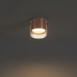 Moderne opbouwspot donker brons met glas - Drain