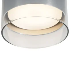 Moderne opbouwspot gunmetal met glas - Drain