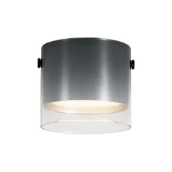 Moderne opbouwspot gunmetal met glas - Drain