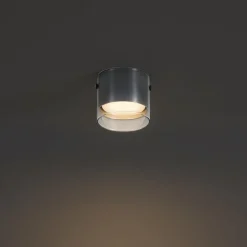 Moderne opbouwspot gunmetal met glas - Drain