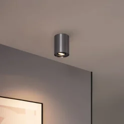 Moderne opbouwspot gunmetal GU10 50mm kantelbaar - Rondoo Up