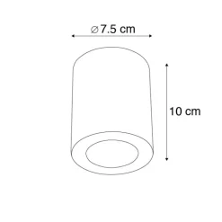 Moderne opbouwspot wit 7,5cm GU10 50mm - Tuba