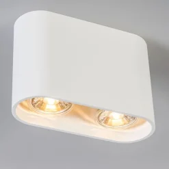 Moderne opbouwspot wit 2-lichts GU10 50mm - Ronda