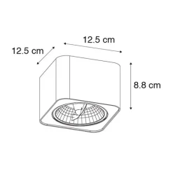 Moderne opbouwspot wit vierkant GU10 111mm - Boxer