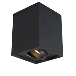 Moderne opbouwspot zwart draai- en kantelbaar - Quadro 1 Up