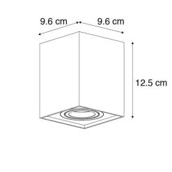 Moderne opbouwspot zwart draai- en kantelbaar - Quadro 1 Up