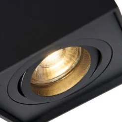 Moderne opbouwspot zwart draai- en kantelbaar - Quadro 1 Up