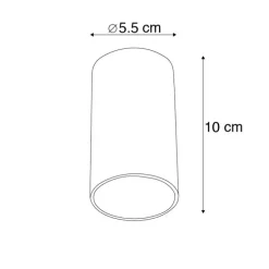 Moderne opbouwspot zwart 5,5cm GU10 50mm - Tuba