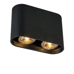 Moderne opbouwspot zwart 2-lichts GU10 50mm - Ronda