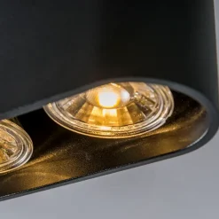 Moderne opbouwspot zwart 2-lichts GU10 50mm - Ronda