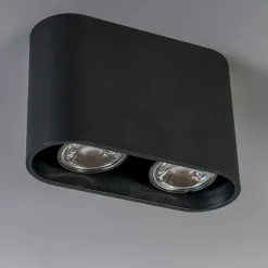 Moderne opbouwspot zwart 2-lichts GU10 50mm - Ronda