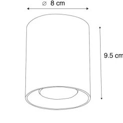 Moderne opbouwspot zwart GU10 50mm - Tubo