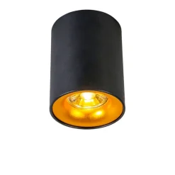 Moderne opbouwspot zwart met goud - Ronda