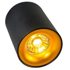 Moderne opbouwspot zwart met goud - Ronda