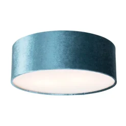 Moderne plafondlamp blauw 30 cm met gouden binnenkant - Drum