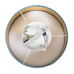 Moderne plafondlamp blauw 30 cm met gouden binnenkant - Drum