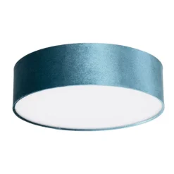 Moderne plafondlamp blauw 40 cm met gouden binnenkant - Drum