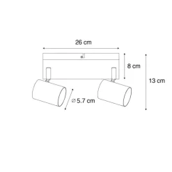 Moderne plafondlamp brons 2-lichts verstelbaar rechthoekig - Jeana
