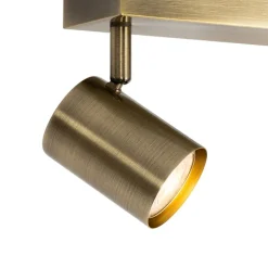 Moderne plafondlamp brons 2-lichts verstelbaar rechthoekig - Jeana