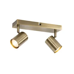 Moderne plafondlamp brons 2-lichts verstelbaar rechthoekig - Jeana