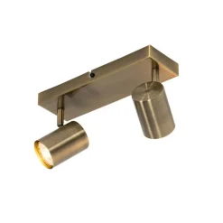 Moderne plafondlamp brons 2-lichts verstelbaar rechthoekig - Jeana