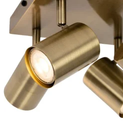 Moderne plafondlamp brons 4-lichts verstelbaar rechthoekig - Jeana