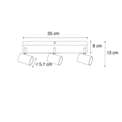 Moderne plafondlamp brons 3-lichts verstelbaar rechthoekig - Jeana