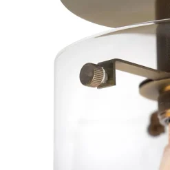 Moderne plafondlamp brons met glas - Dome