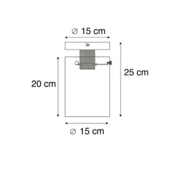 Moderne plafondlamp brons met glas - Dome