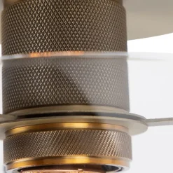 Moderne plafondlamp brons met glas - Dome