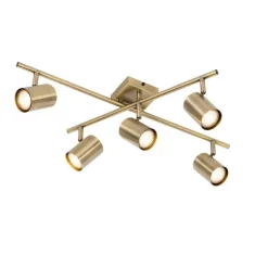 Moderne plafondlamp brons 5-lichts verstelbaar rechthoekig - Jeana