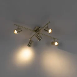 Moderne plafondlamp brons 5-lichts verstelbaar rechthoekig - Jeana