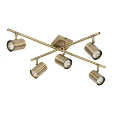 Moderne plafondlamp brons 5-lichts verstelbaar rechthoekig - Jeana