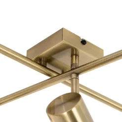 Moderne plafondlamp brons 5-lichts verstelbaar rechthoekig - Jeana