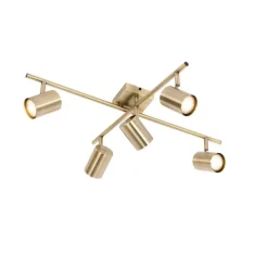 Moderne plafondlamp brons 5-lichts verstelbaar rechthoekig - Jeana