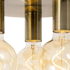 Moderne plafondlamp brons rond - Facil