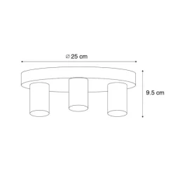 Moderne plafondlamp brons rond - Facil