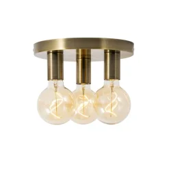 Moderne plafondlamp brons rond - Facil