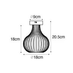 Moderne plafondlamp bruin 18 cm - Saffira