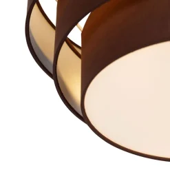Moderne plafondlamp bruin 45 cm 3-lichts - Drum Trio