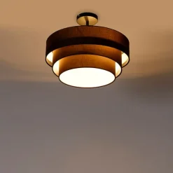 Moderne plafondlamp bruin 45 cm 3-lichts - Drum Trio