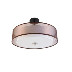Moderne plafondlamp bruin met wit 50 cm 3-lichts - Drum Duo