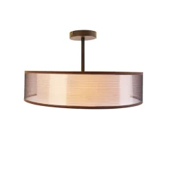 Moderne plafondlamp bruin met wit 50 cm 3-lichts - Drum Duo