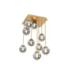 Moderne plafondlamp goud 9-lichts met smoke glas - Athens