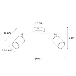 Moderne plafondlamp goud incl. LED 2-lichts - Mark