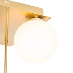 Moderne plafondlamp goud met opaal glas 5-lichts- Athens